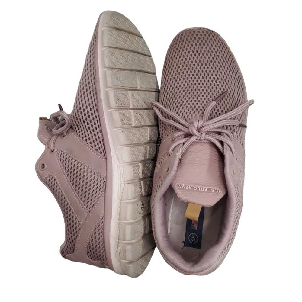 🔥4/$25 U.S. POLO ASSN. Pink Lace Up Sneakers Size 9